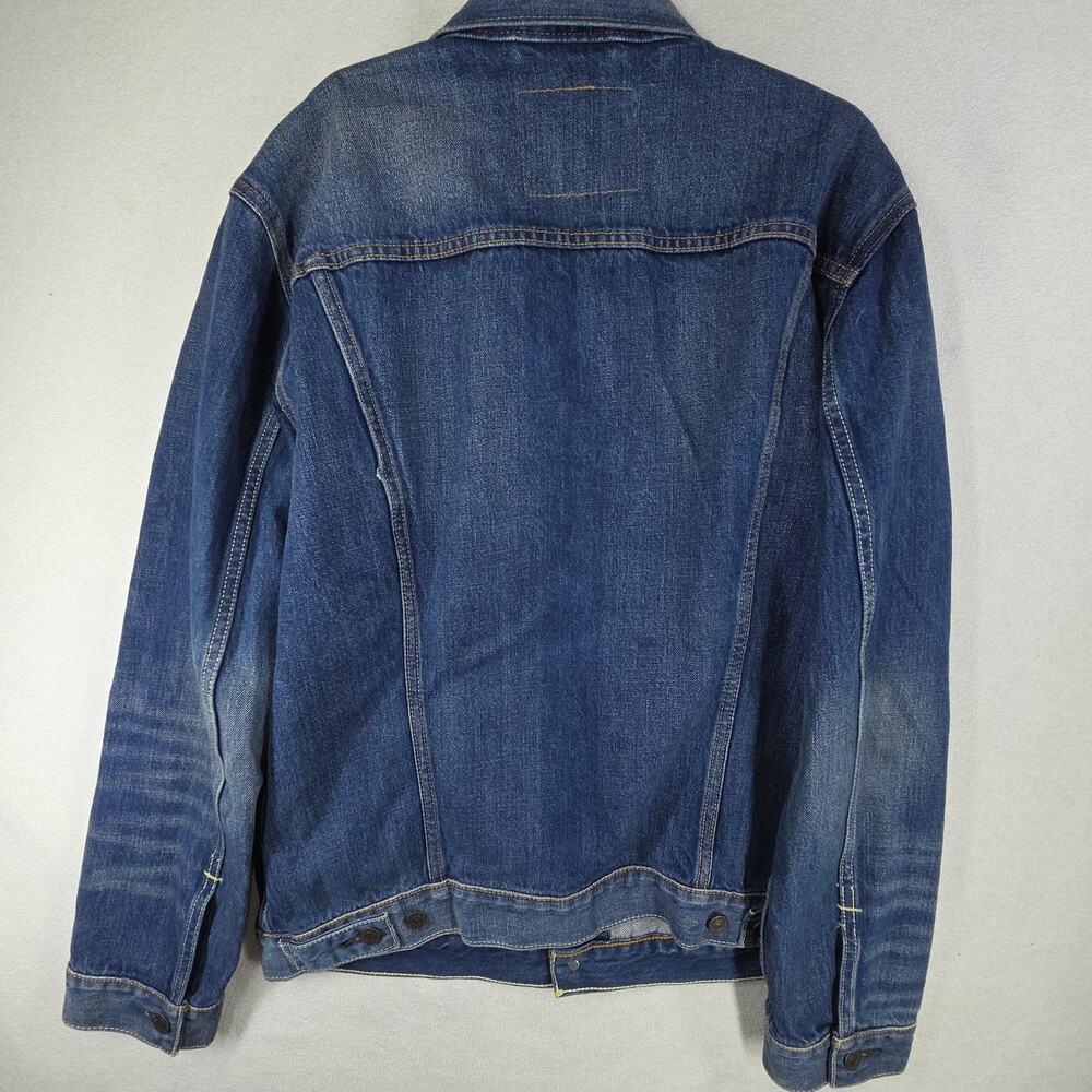 Levis Strauss Trucker Jean Jacket Mens Large 72334 Dark Denim Cotton Collared - Picture 2 of 13